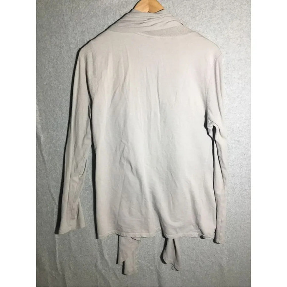Womens Fabletics Cardigan Grey Open Front Cotton Blend Asymmetrical Hem - Picture 5 of 5